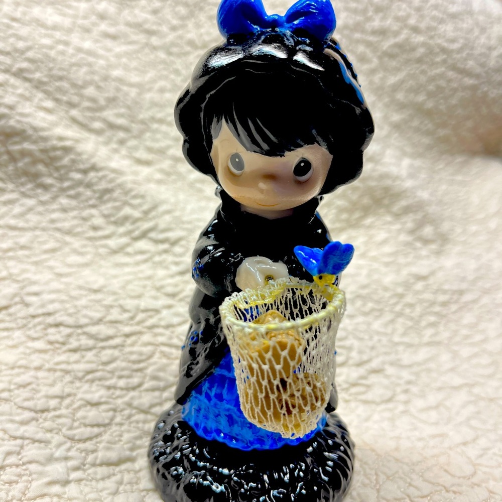 Gothic Cutie - Repainted Precious Moments Figure Handpainted Upcycle OOAK
